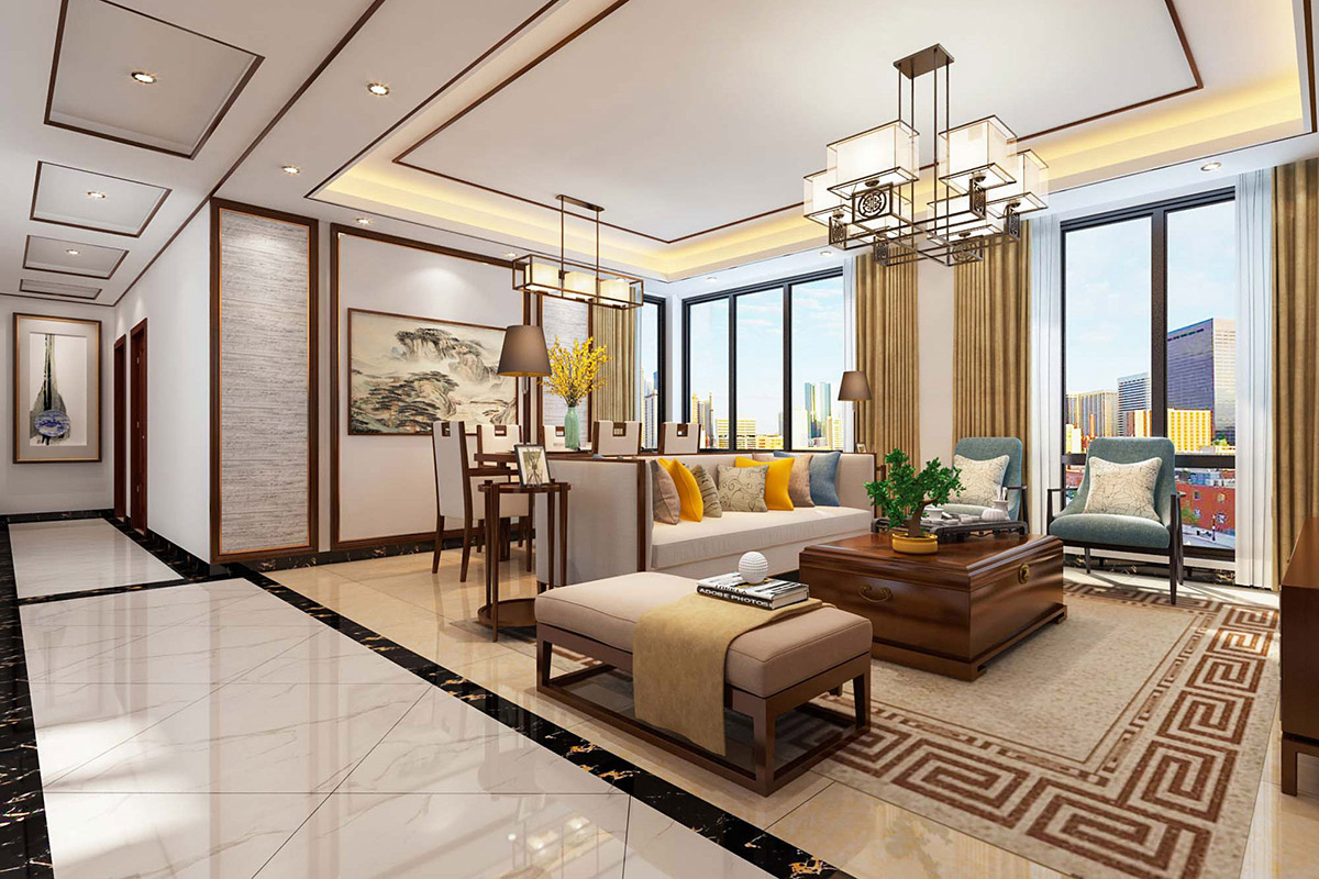 龍庭水岸142m&sup2;新中式風(fēng)格案例